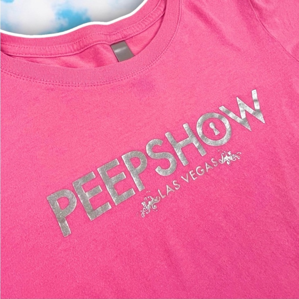 PEEPSHOW Las Vegas Burlesque Show Silver Foil Baby Tee 2011 Holly Madison Rare